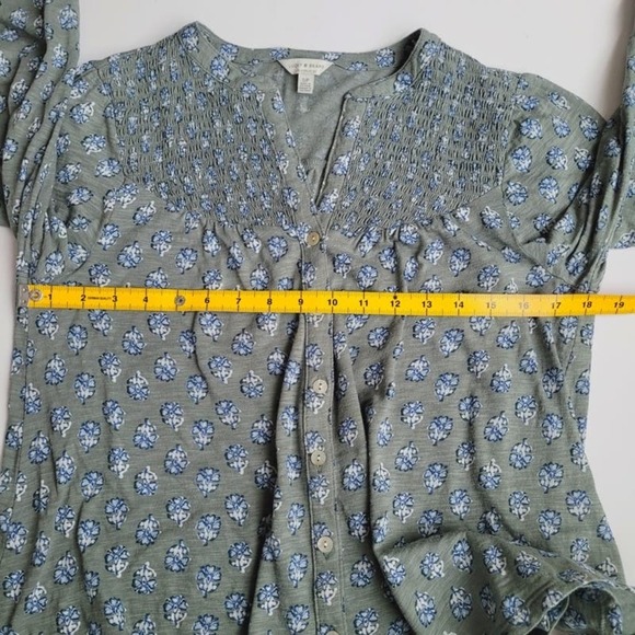 Lucky Brand Small Sage Green Boho Peasant Top Earthy Flowy - Picture 3 of 5